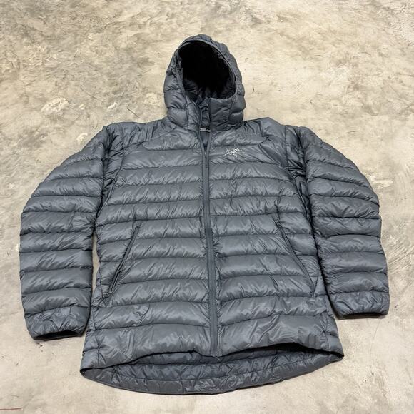Arc'teryx Lightweight Jacket Men Large Gray Cerium LT Hooded Goose Down Puffer - Picture 1 of 7